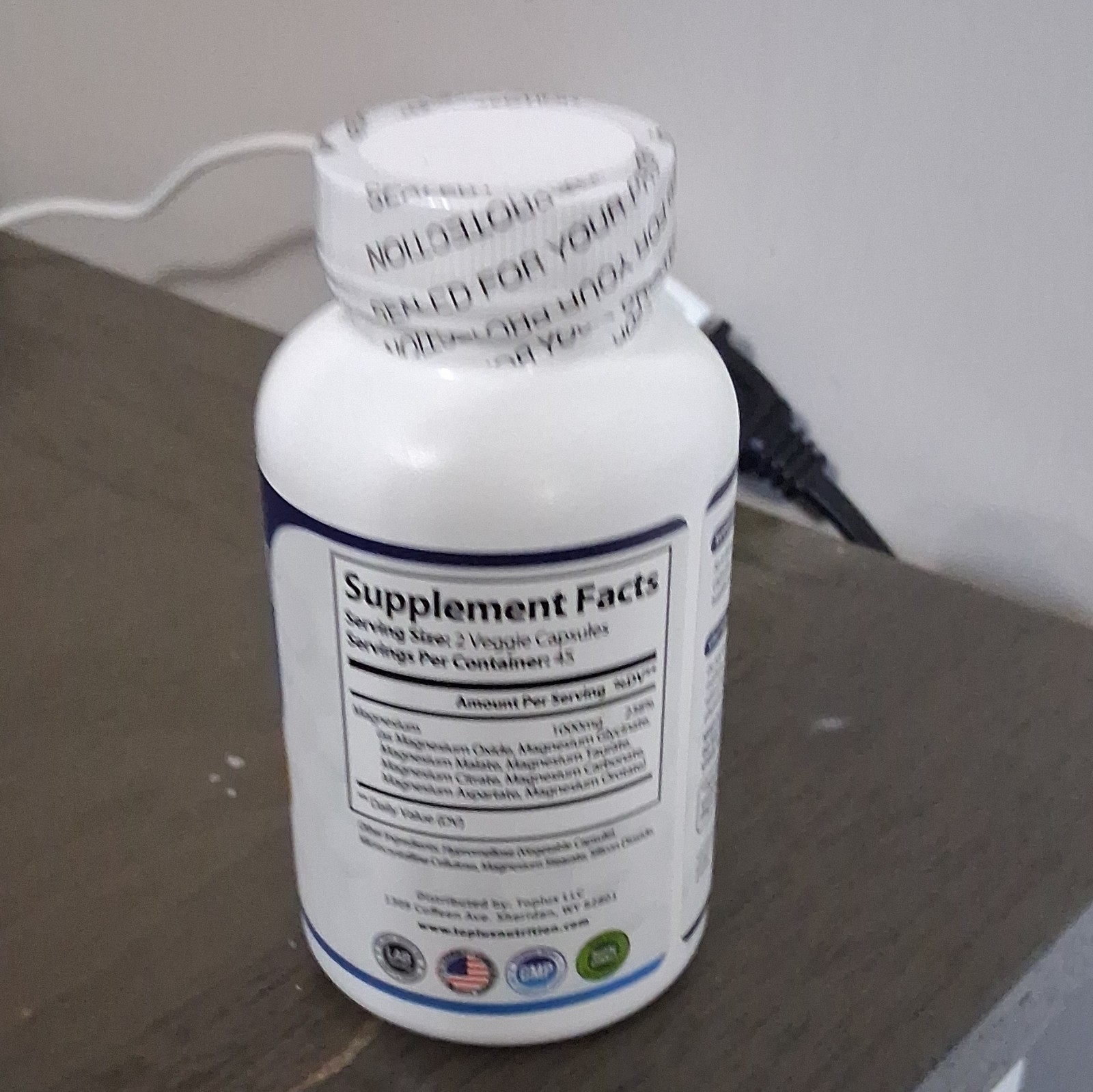 Toplux Nutrition Magnesium Complex 1000mg Capsules 90ct Bone & Muscle Health