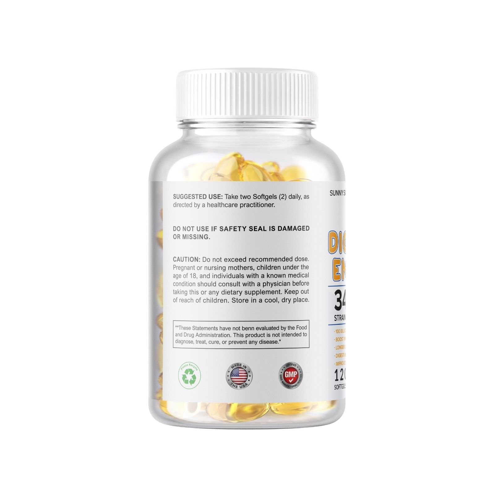 3 Digestive Enzymes Probiotics & Prebiotics Gas Constipation Bloating 100Billion