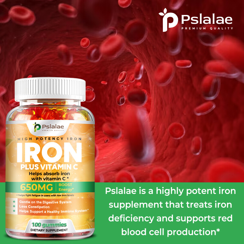 Iron Supplements 650mg – with Vitamin C – Absorbs Easily Raise Hemoglobin Levels