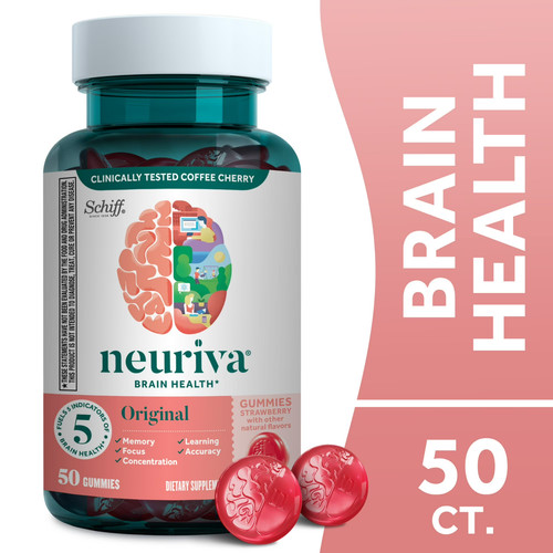 NEURIVA Original Brain Supplement for Memory Focus & Concentration 50ct 01/25