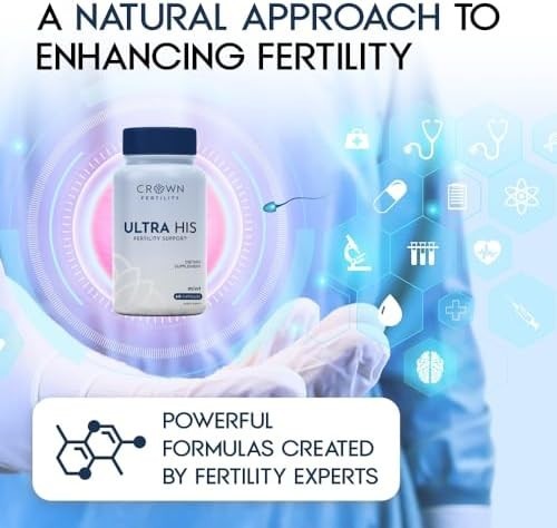 Ultra His Fertility Supplements for Men, 60 Capsules- 30 Day Supply, Mint Flavor