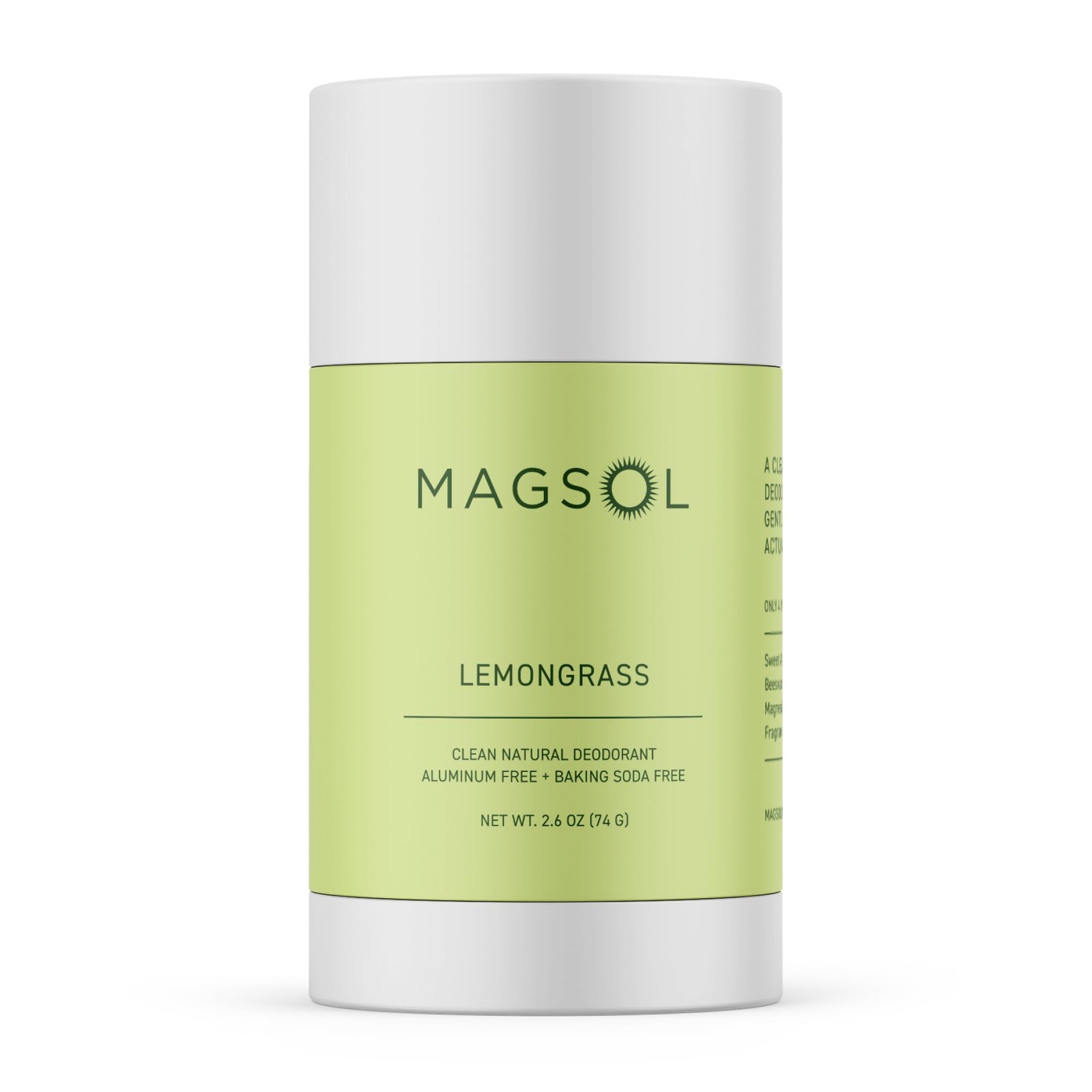 MAGSOL Magnesium Deodorant for Men, Aluminum Free, 2.6 Fl Oz (Pack of 1)