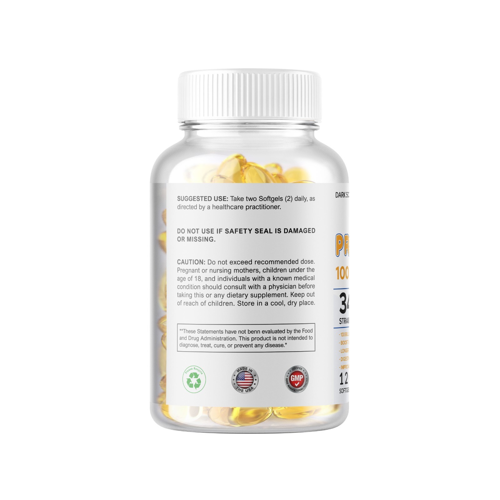 Raw Probiotics 100 Billion CFU Potency Digestive Immune Health 120 Capsules USA