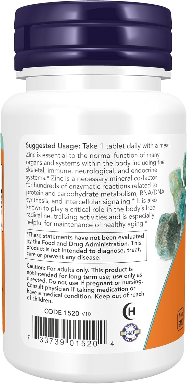 NOW FOODS Zinc 50 mg 100 Tablets