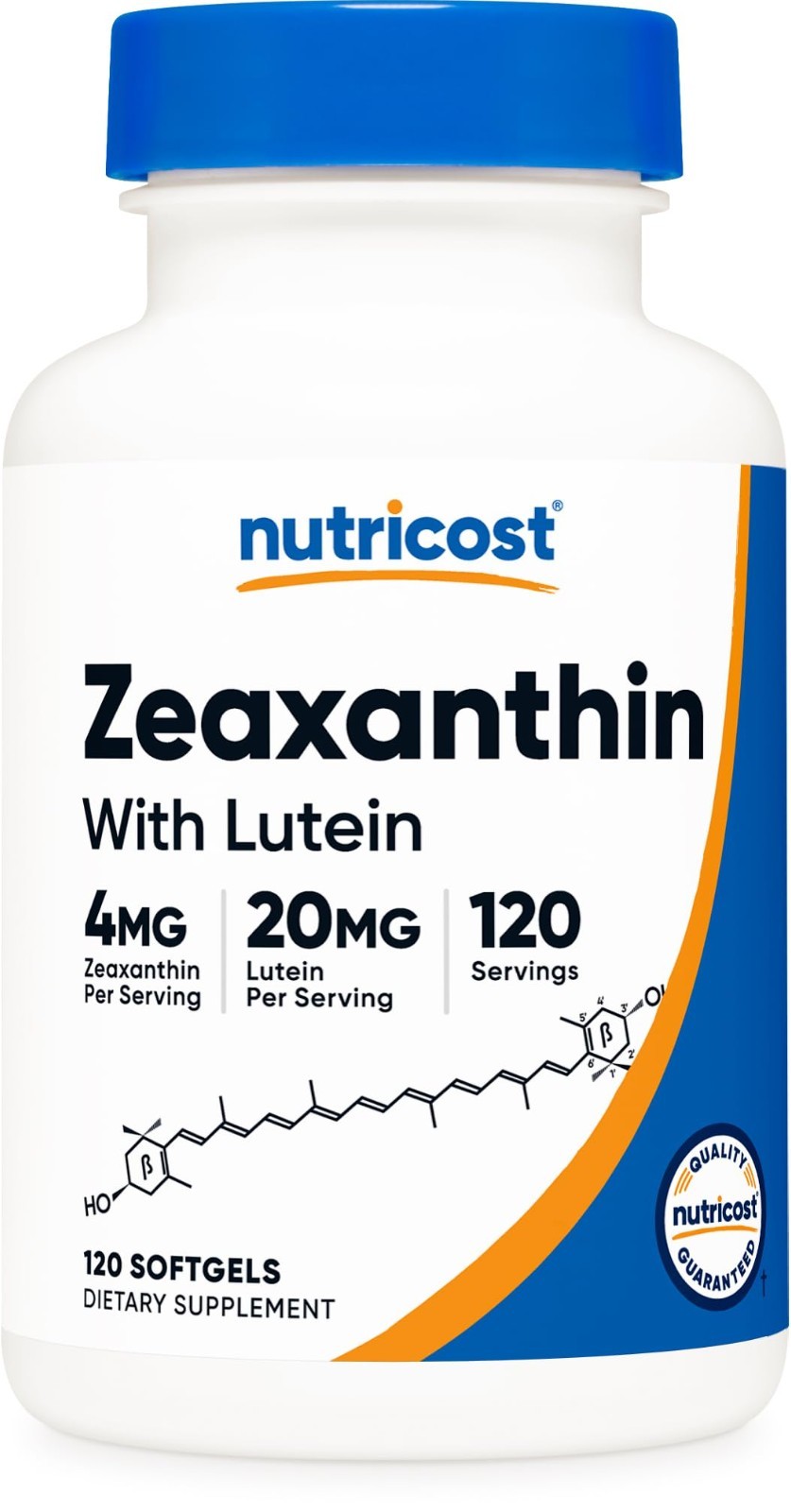 Zeaxanthin & Lutein 20mg Softgels – Potent Antioxidant, GMO-Free, Gluten-Free, 1