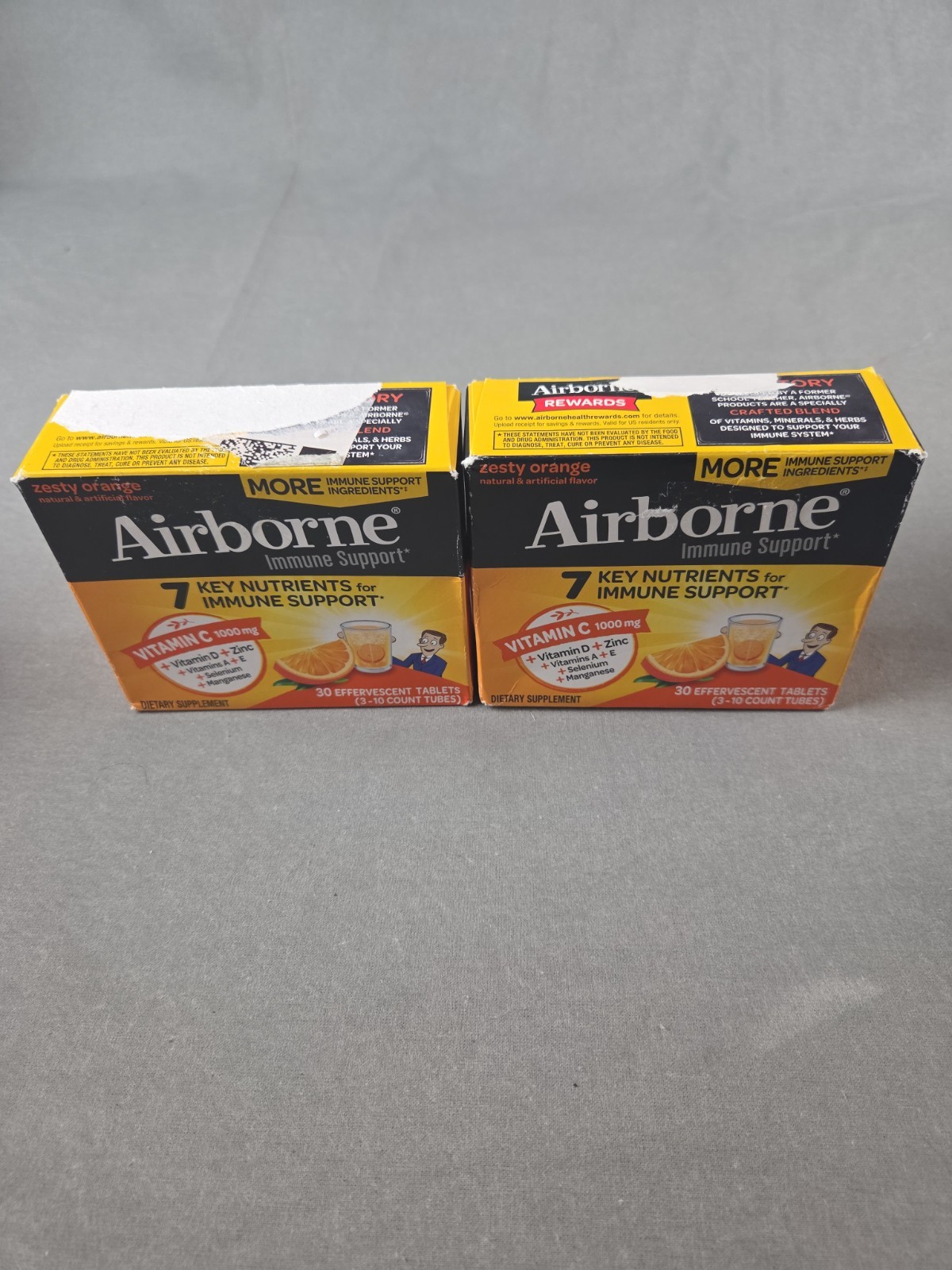 2X Airborne Immune Support Effervescent Tablets Zesty Orange Exp 01/2027