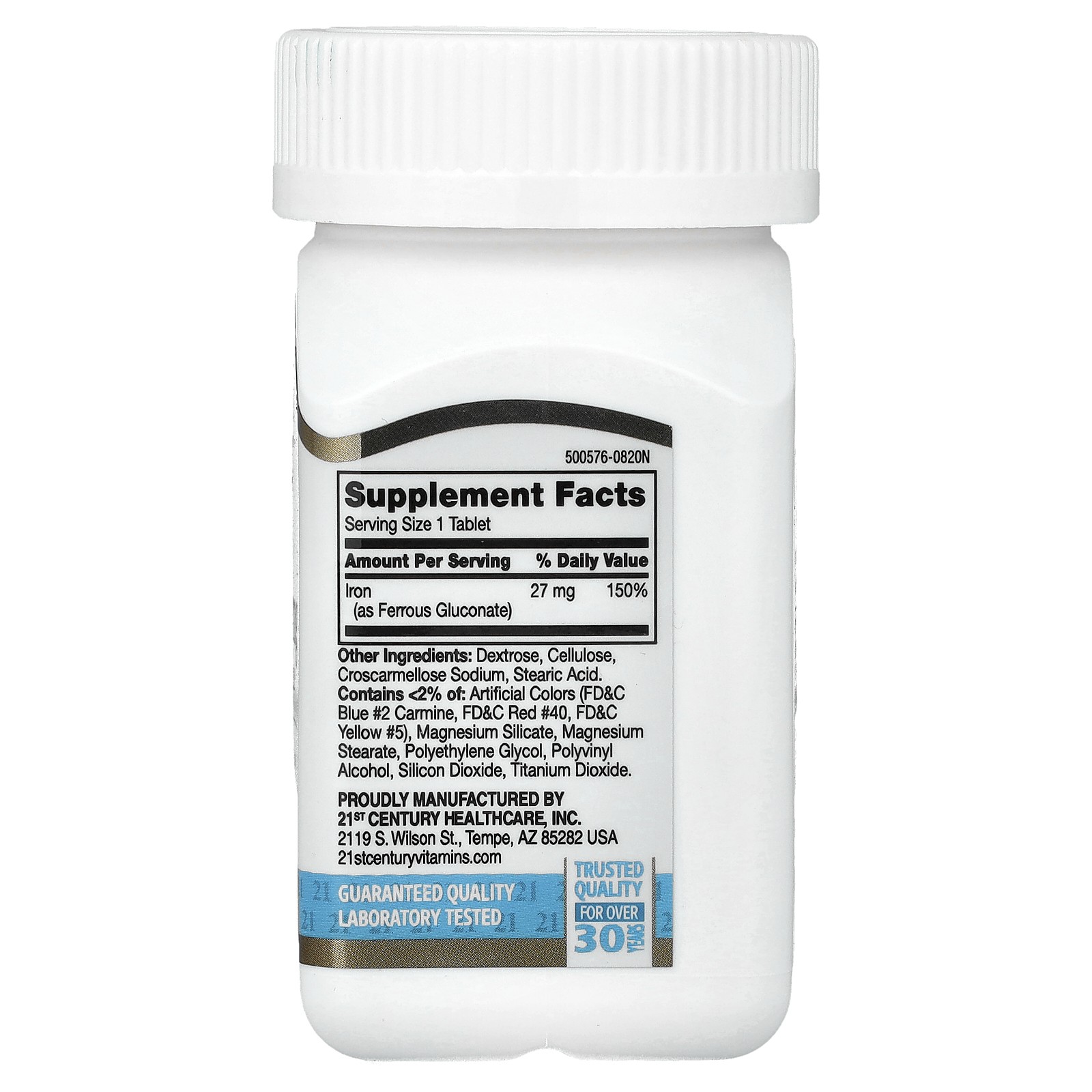 High-Potency Iron, 27 mg, 110 Easy to Swallow Tablets
