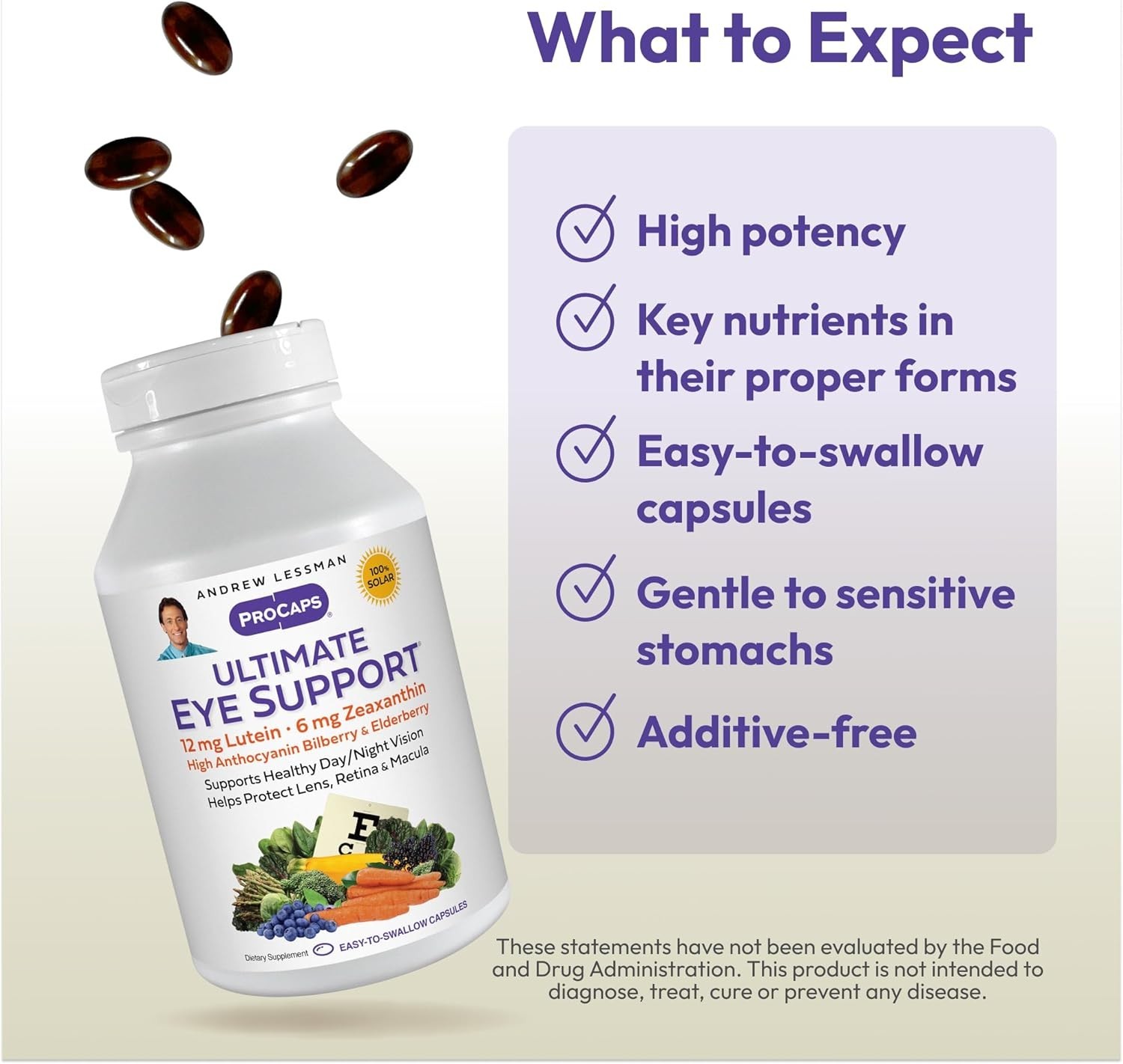 Vision Protection Softgels: 60 Count Lutein, Zeaxanthin & Bilberry Extract