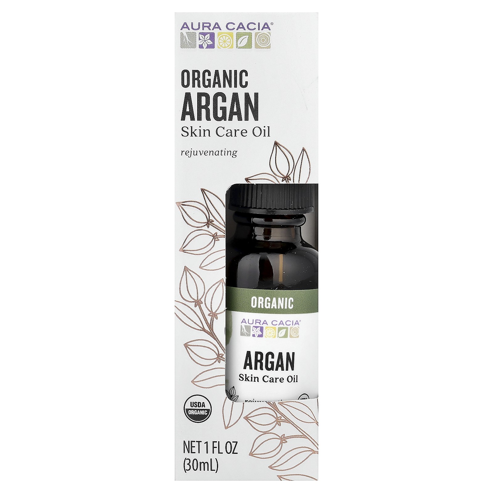 Organic Skin Care Oil, Rejuvenating, Argan, 1 fl oz (30 ml)