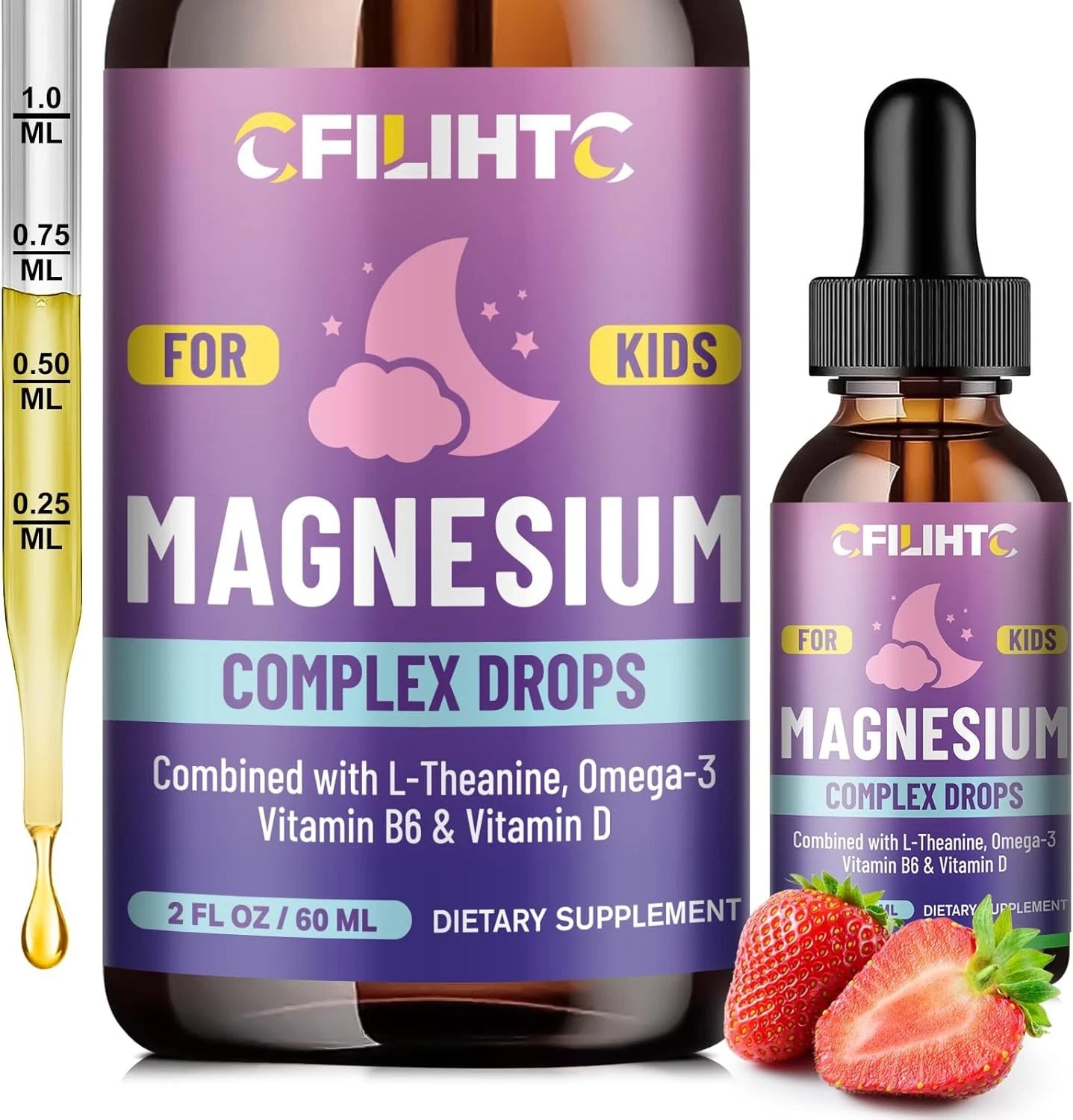 Kids Magnesium Liquid Drops Magnesium Glycinate Liquid for Kids Sleep Supplement