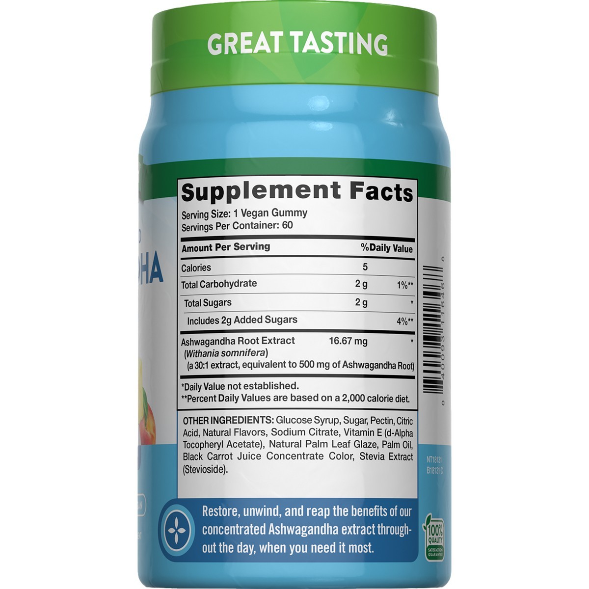 Natures Truth Ashwagandha Vegan Gummies – 60ct Tropical Fruit Flavor