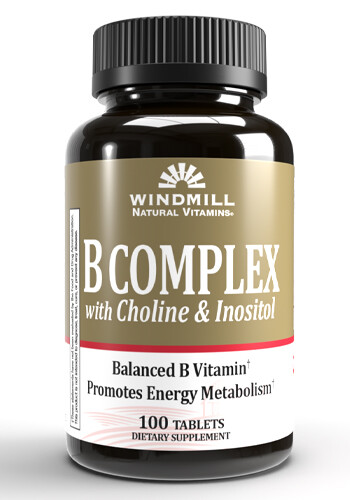 Windmill B-Complex with Choline & Inositol Tablets Dietary Supplement 100 Count