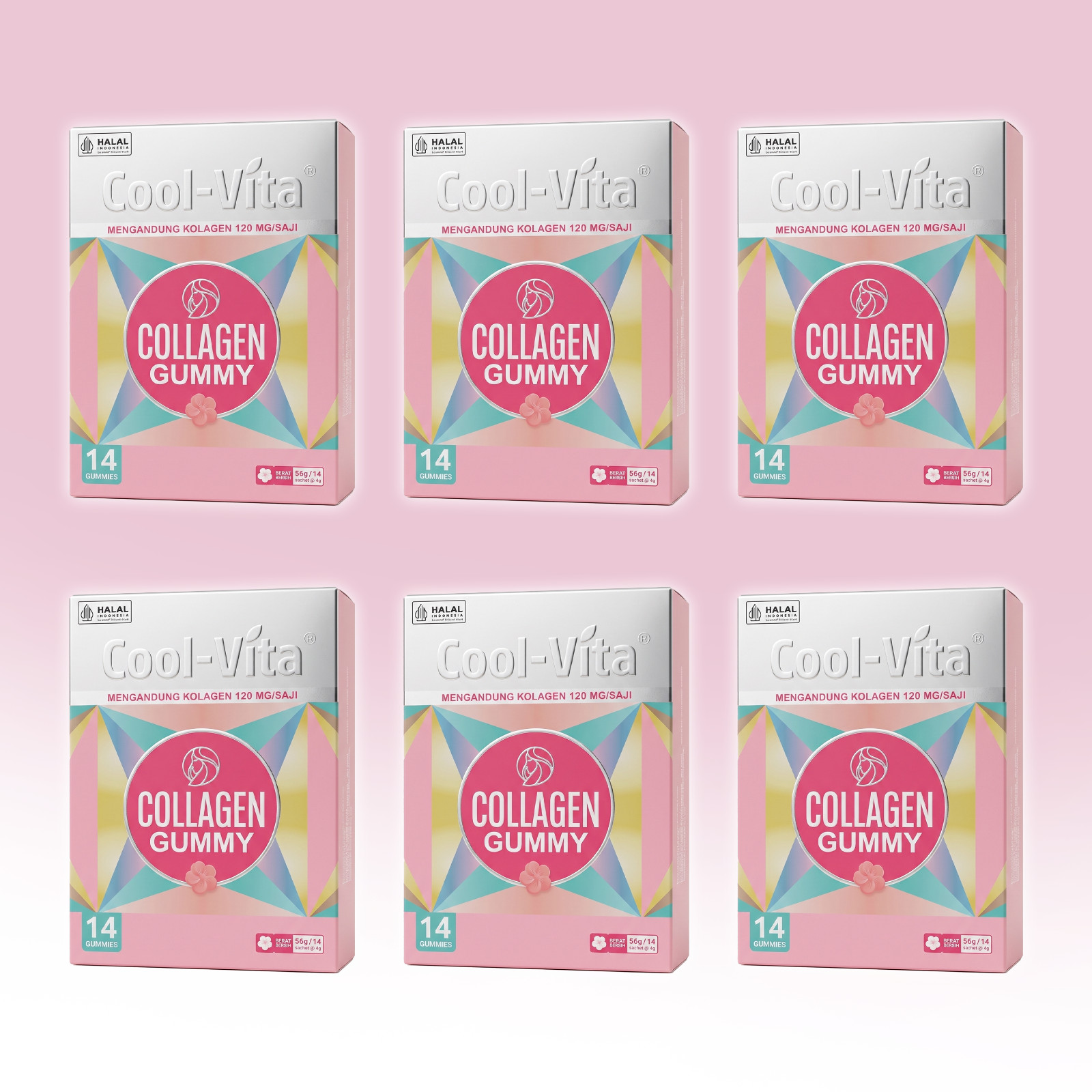 6PCS Coolvita Original Collagen Gummies Citrus Flavor Hair Skin Glow SupplementX