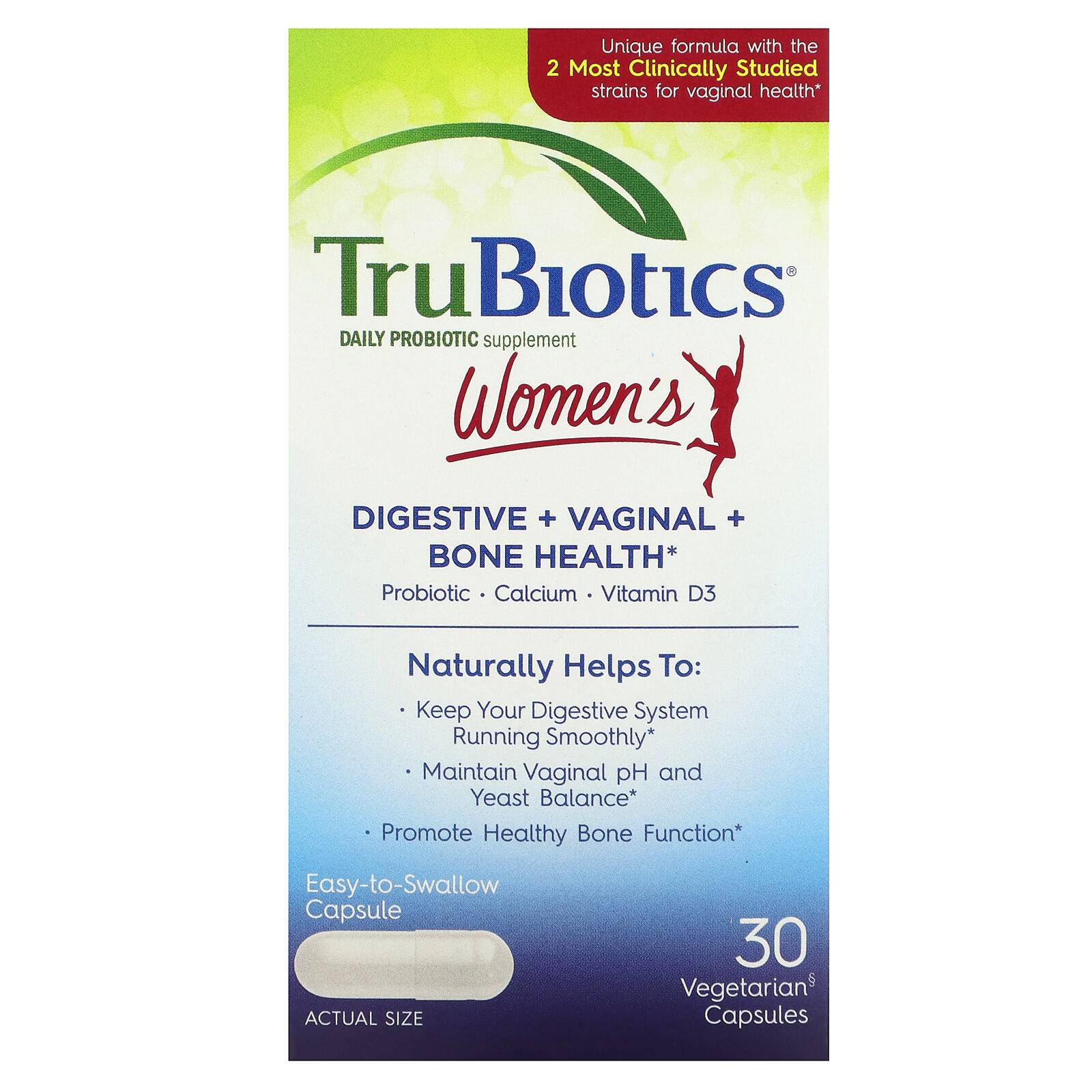 Women’s Digestive + Vaginal + Bone Health , 30 Vegetarian Capsules