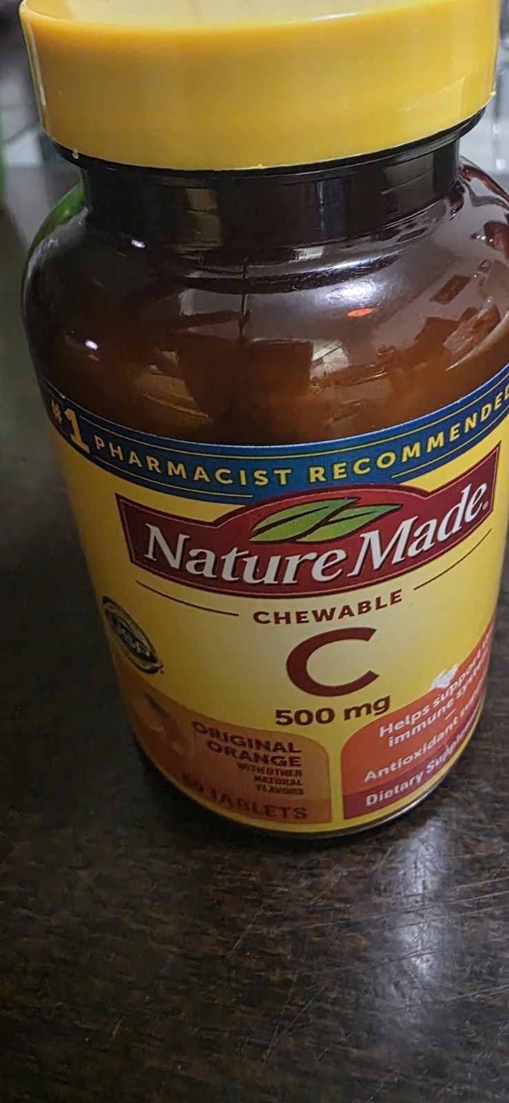 Nature Made Chewable Vitamin C 500mg Orange Flavor 60 Tablets Immune Support