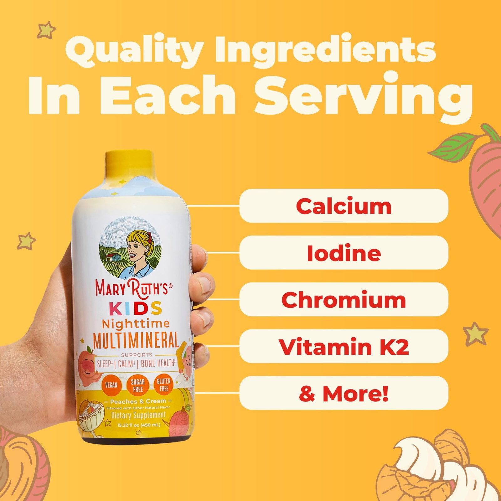 MaryRuth’s Kids Liquid Nighttime Multimineral, Bone Health, 15.22 Fl Oz | Bon…