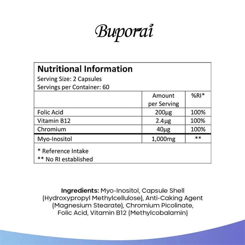 Myo-Inositol PCOS 120pcs,Supports Fat Metabolism,Maintain Healthy Liver Function