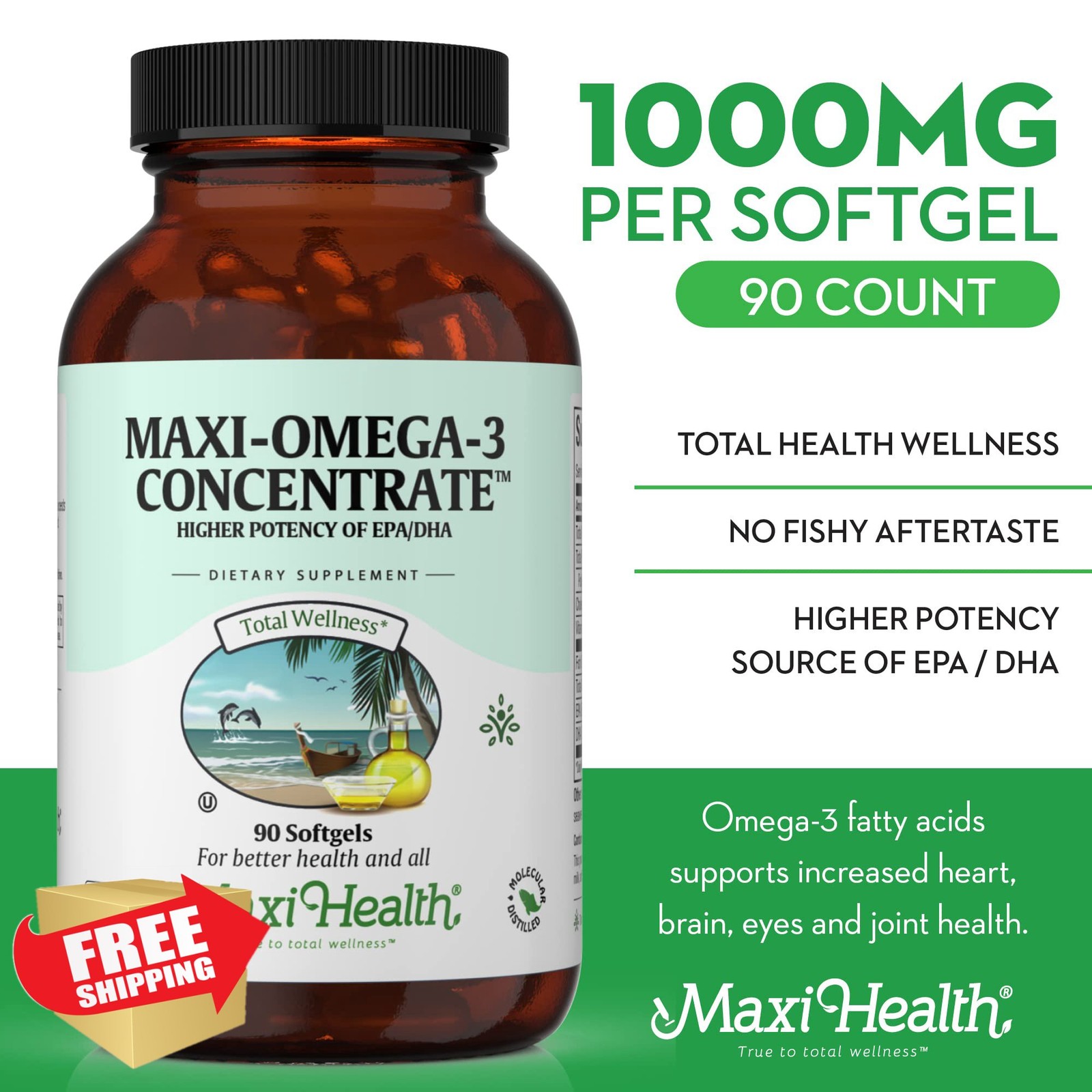 Maxi Health Omega 3 90 Vegetarian Softgels Unflavored