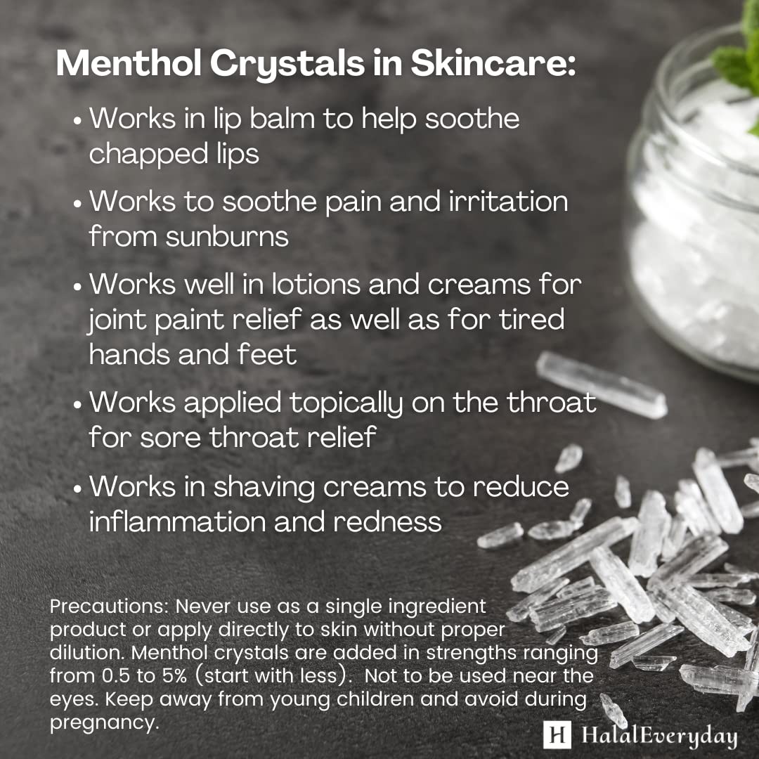 Menthol Crystals – 100% Pure Mentha Arvensis USP Food 8 Ounce (Pack of 1)