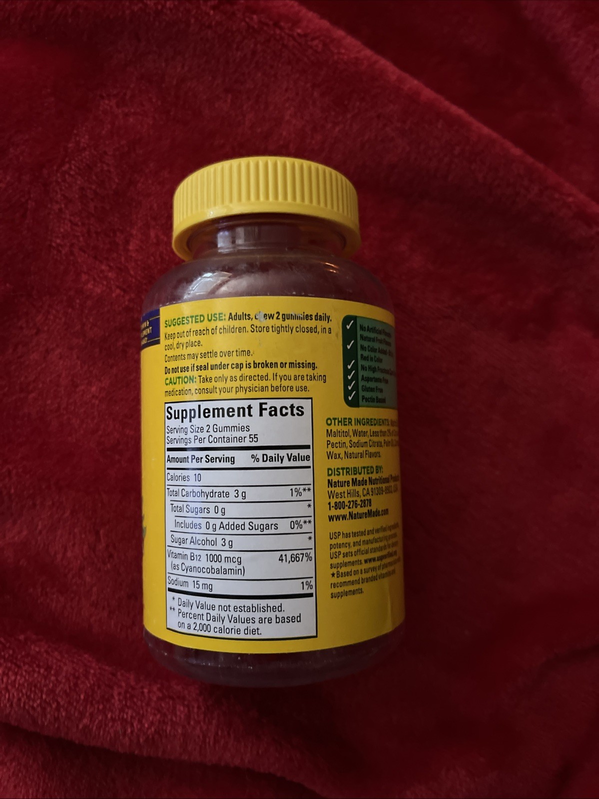 Nature Made Zero Sugar Energy B12 1000 MCG – 110 Gummies Supplement exp 12/2027