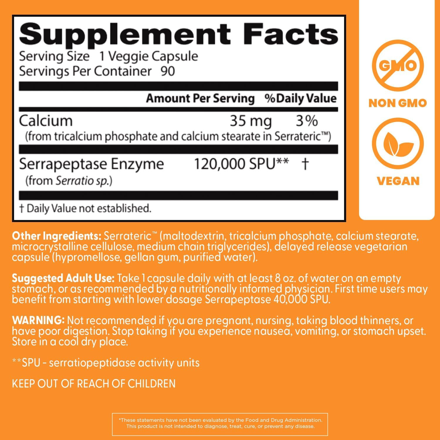 Serrapeptase Supplement for Men & Women – Proteolytic Enzyme for Sinus & Immune
