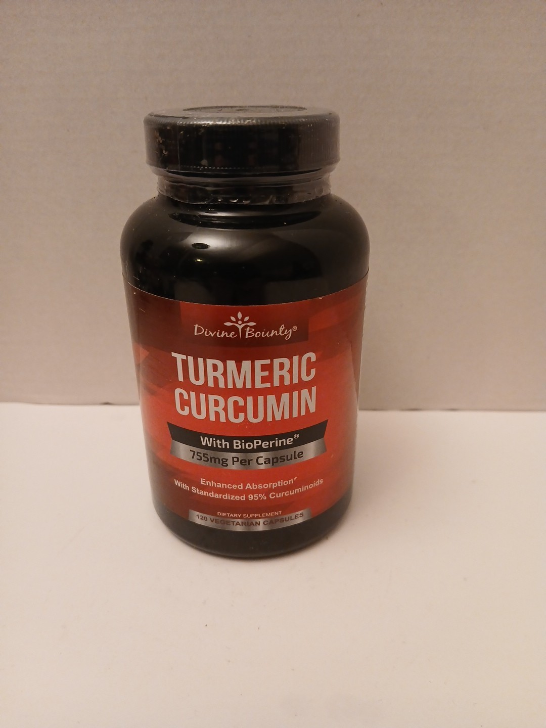 Divine Bounty Turmeric Curcumin Bioperine 755mg 120 Each Exp: 12/28/2026