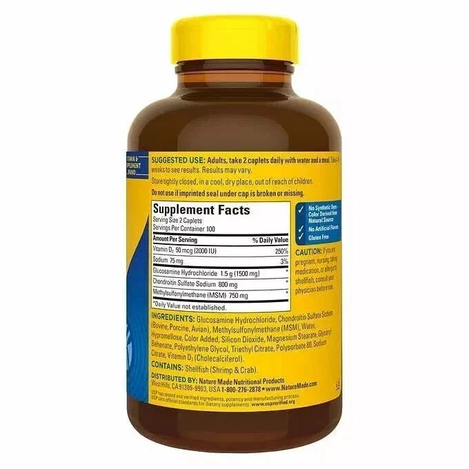 Nature Made Triple Flex Triple Strength + D3 – Joint & Muscle Support Caplets US