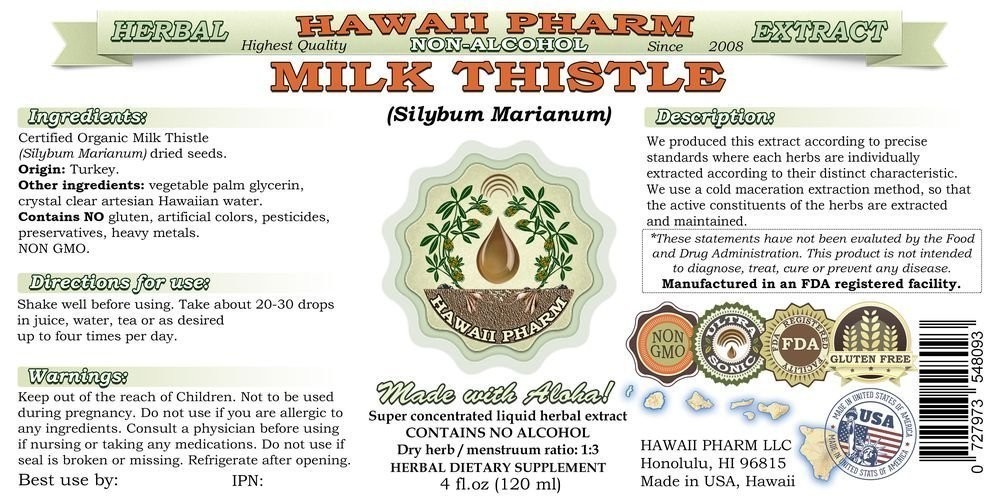 Alcohol-Free Milk Thistle Liquid Extract – Professional Grade Glycerite, 4 oz