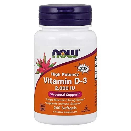 Vitamin D3 2000 IU Softgels High Potency Dietary Supplement 240 Count