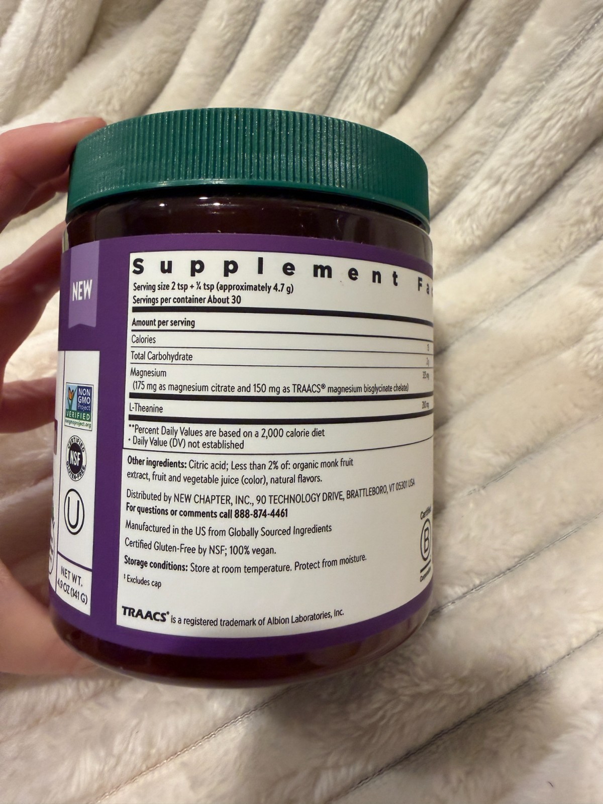 New Chapter Magnesium + L-Theanine Lemon Lavender exp 01/2028