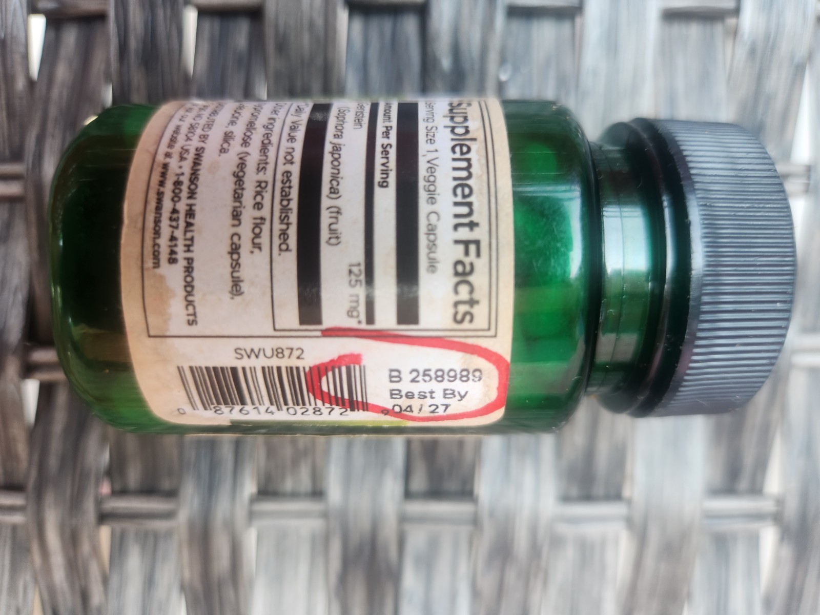 Swanson Genistein from Sophora Japonica 125 mg60 Veg Capsules brand new 2 Avail