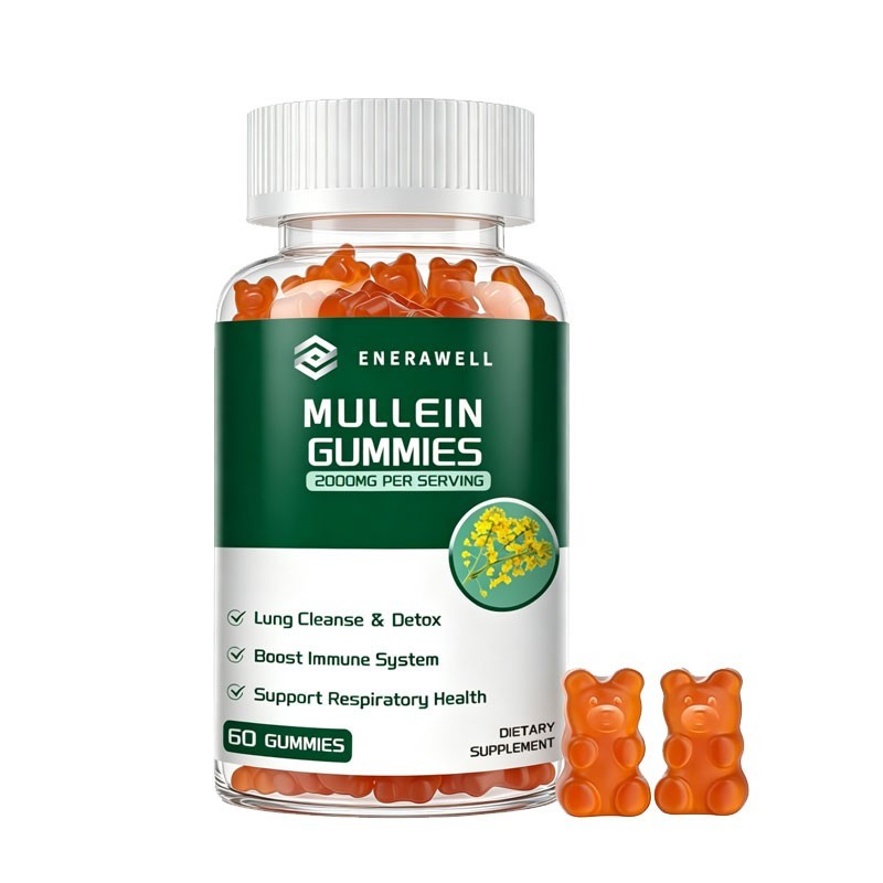 Mullein Chewable Gummies for Lung Cleanse & Detox, Respiratory Health 02/07/2027