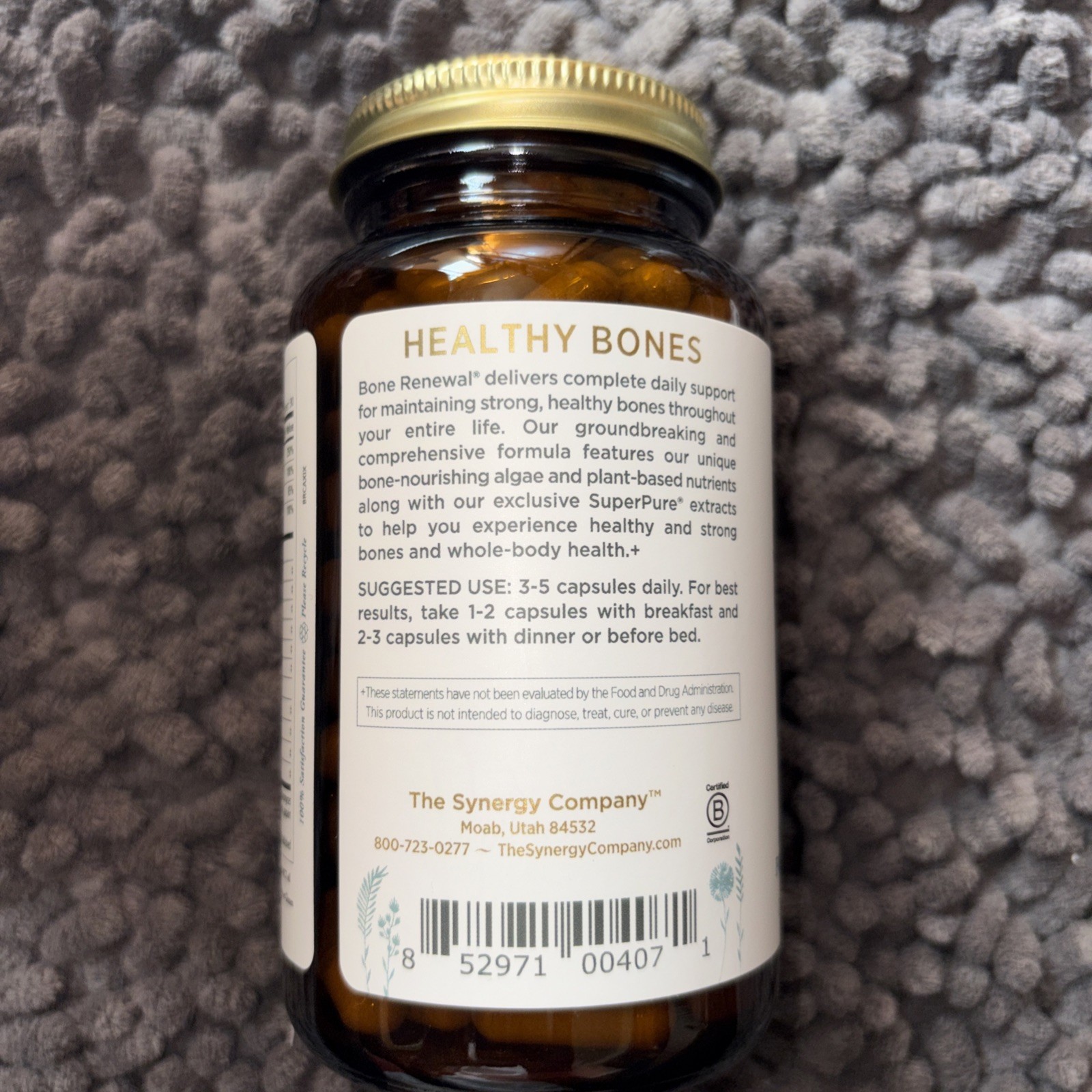 The Synergy Company Bone Renewal 150 Veggie Caps Dairy-Free, Gluten-Free