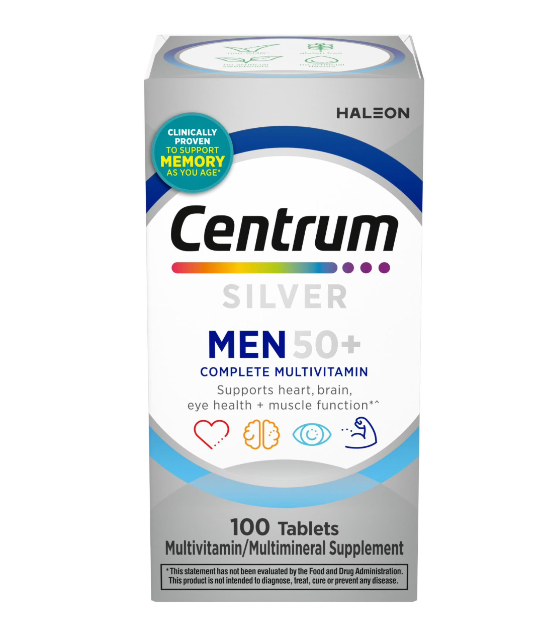 Centrum Silver Men 50+ 100 Tablets Energy Heart Eye Health
