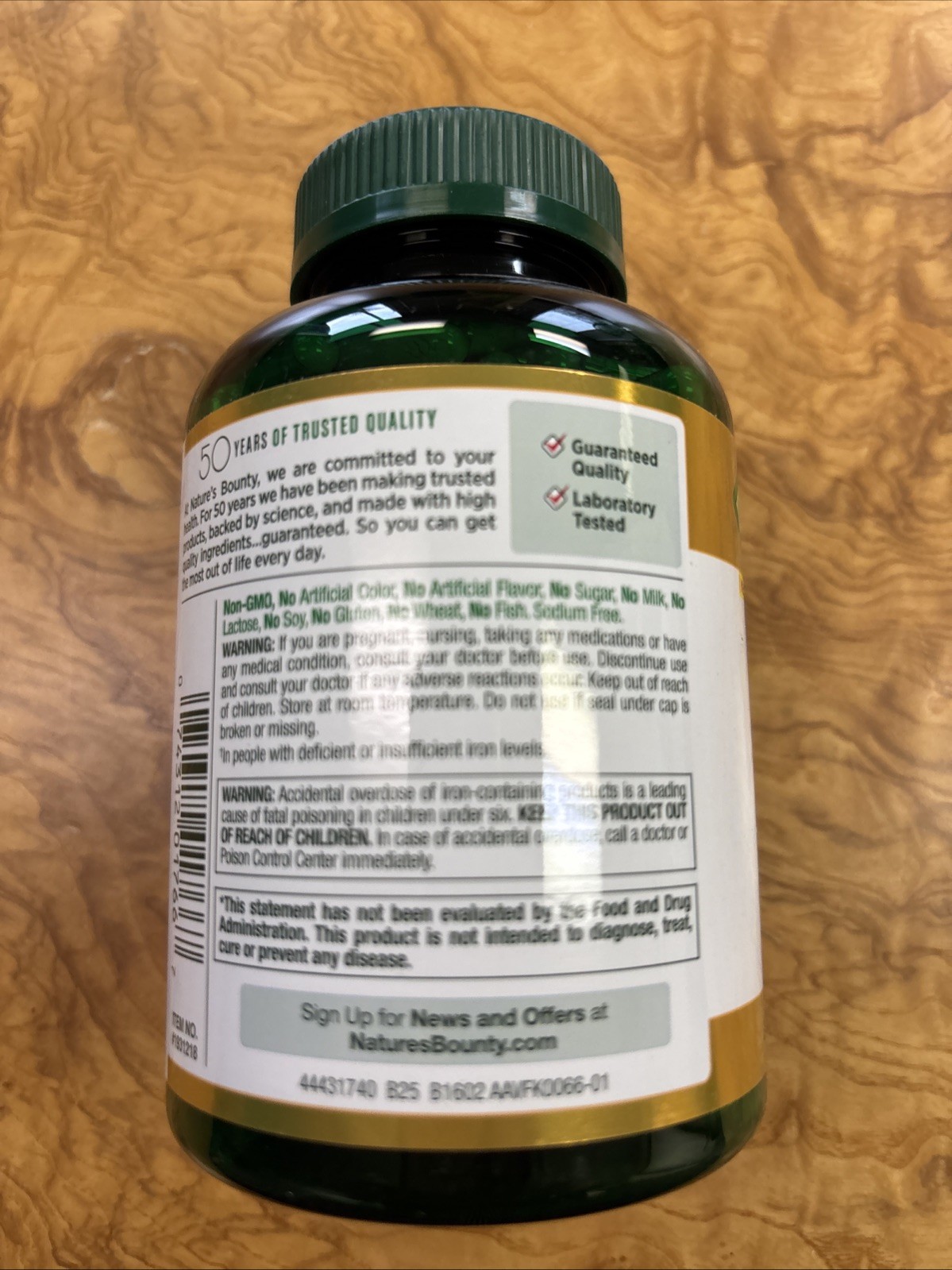 Nature’s Bounty Iron Glycinate 300 Count EXP 2/2028- New