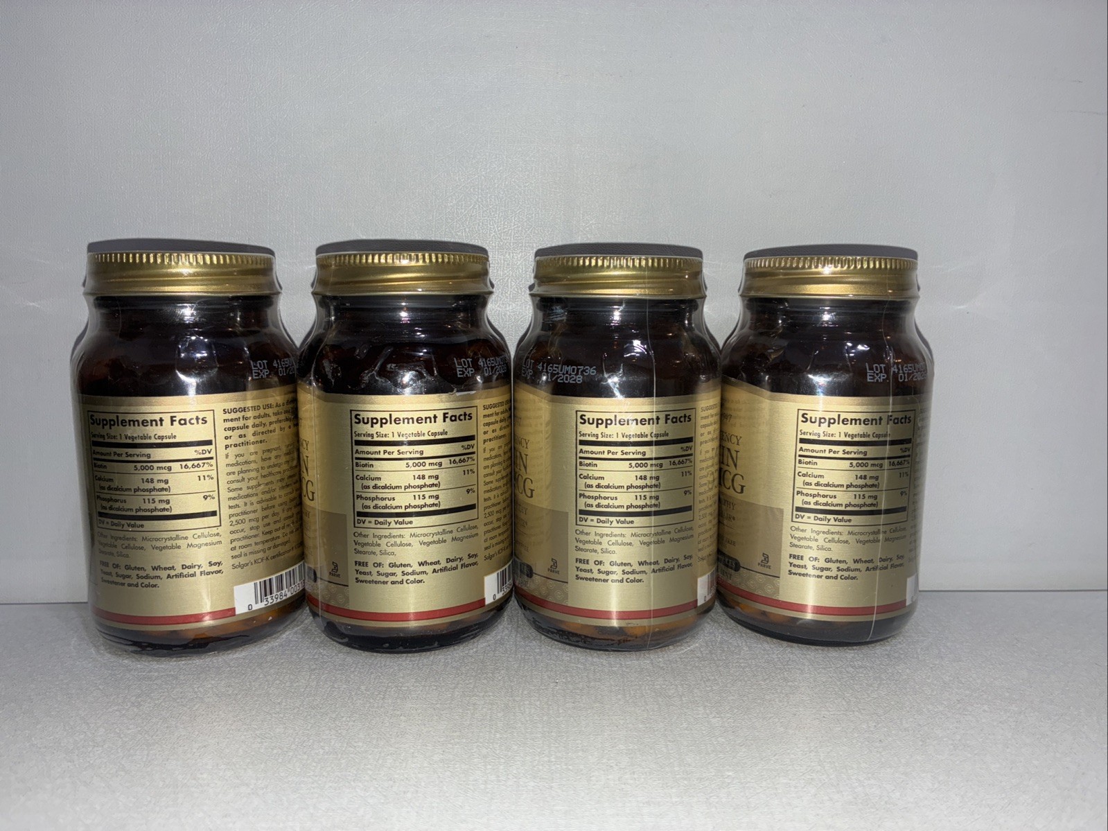 Lot If 4-Solgar Biotin 5000 Mcg 50 Vegetable Capsules / Exp 01/2028/ New &Sealed
