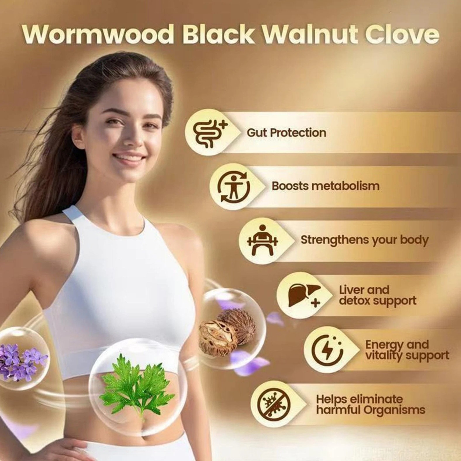 18-in-1 Wormwood Black Walnut Clove Digestive Supplement – 240 Softgel Capsules