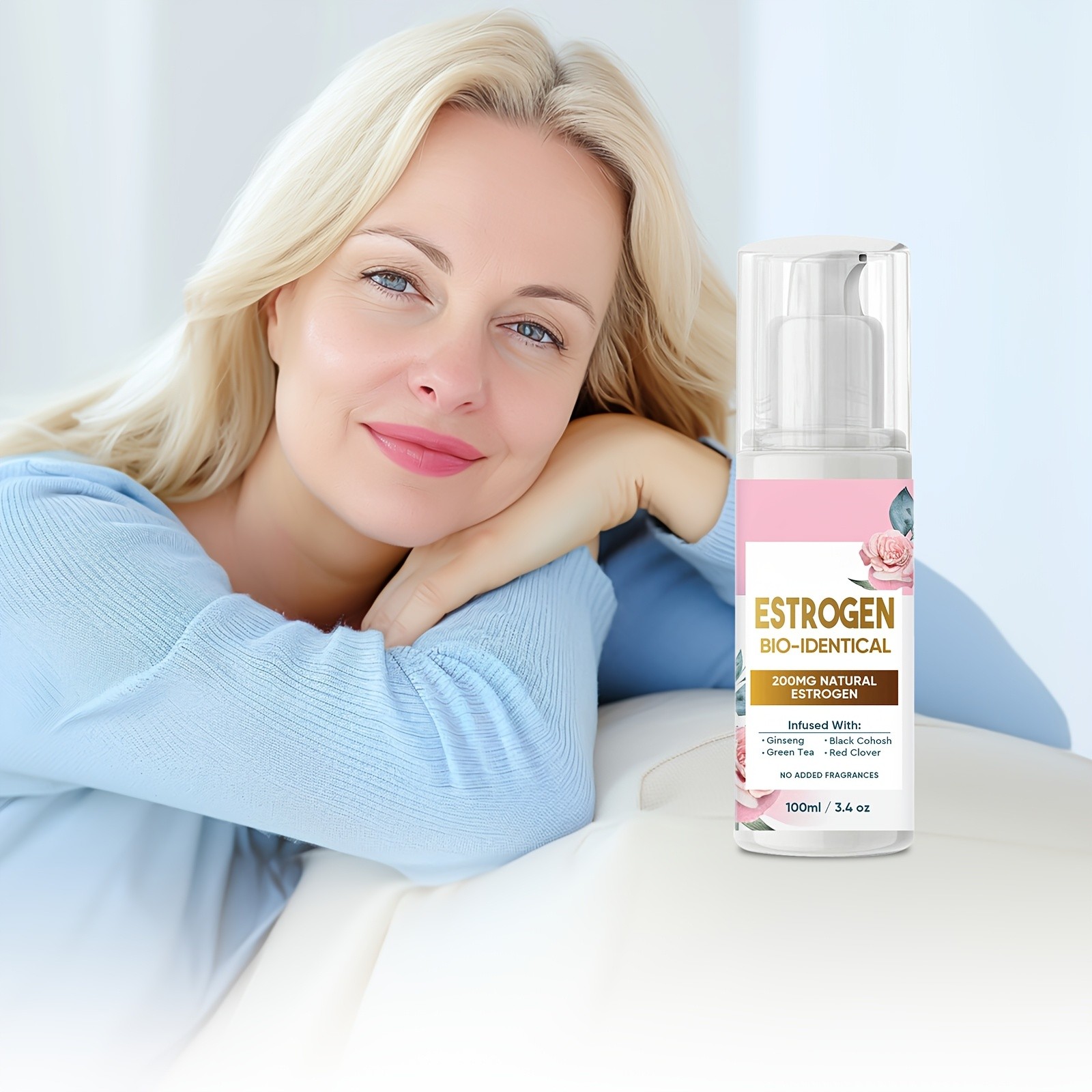 Estrogen Cream for Women, Ginseng & Green Tea, Supports Menopause & Balance