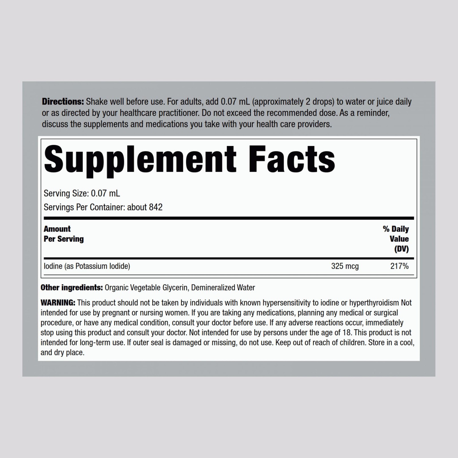 Piping Rock Nascent Iodine Drops Organic | 2 fl oz | 2 Fl Oz (Pack of 1)