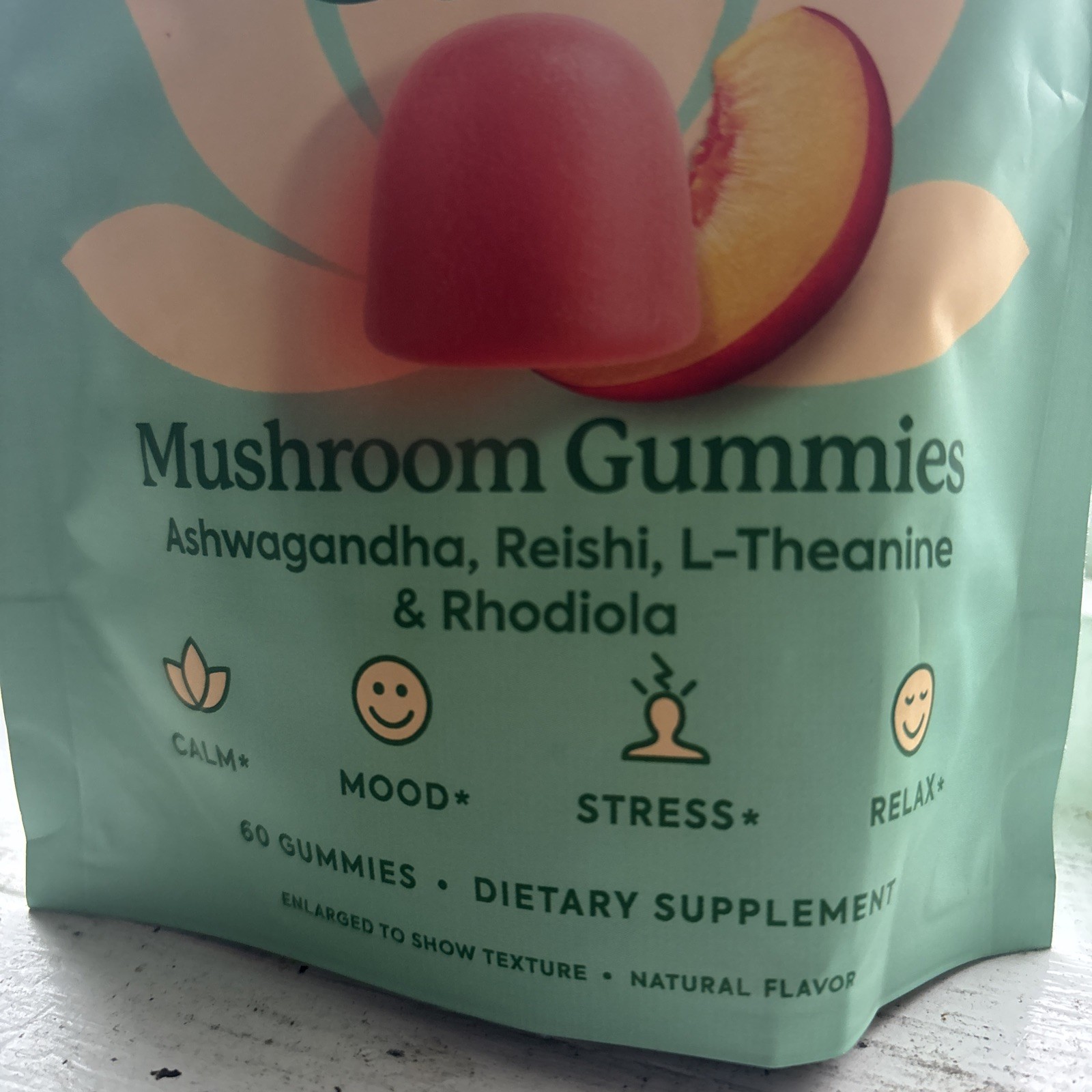 3/27 Plant People WonderCalm Mushroom Gummies Ashwagandha Peach Flavor 60 Count