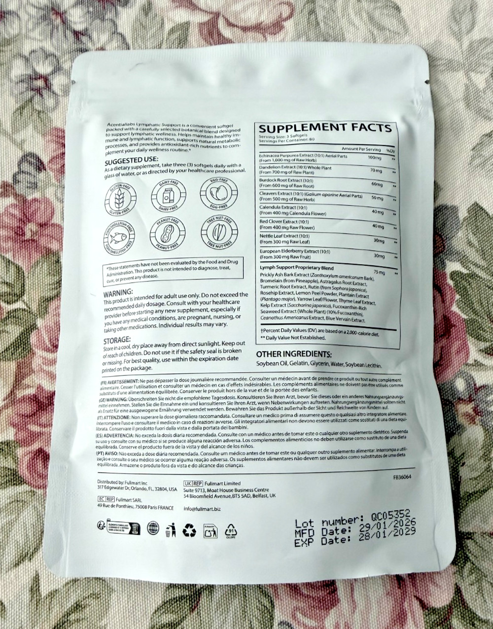 Lymphatic Drainage Support ~ Herbal Lymph System Support Supplement