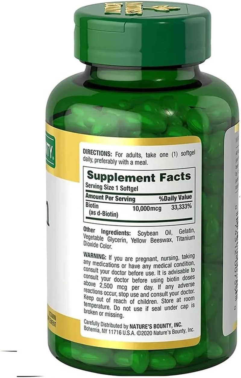 Biotin 10,000 Mcg, 250 Rapid Release Softgels