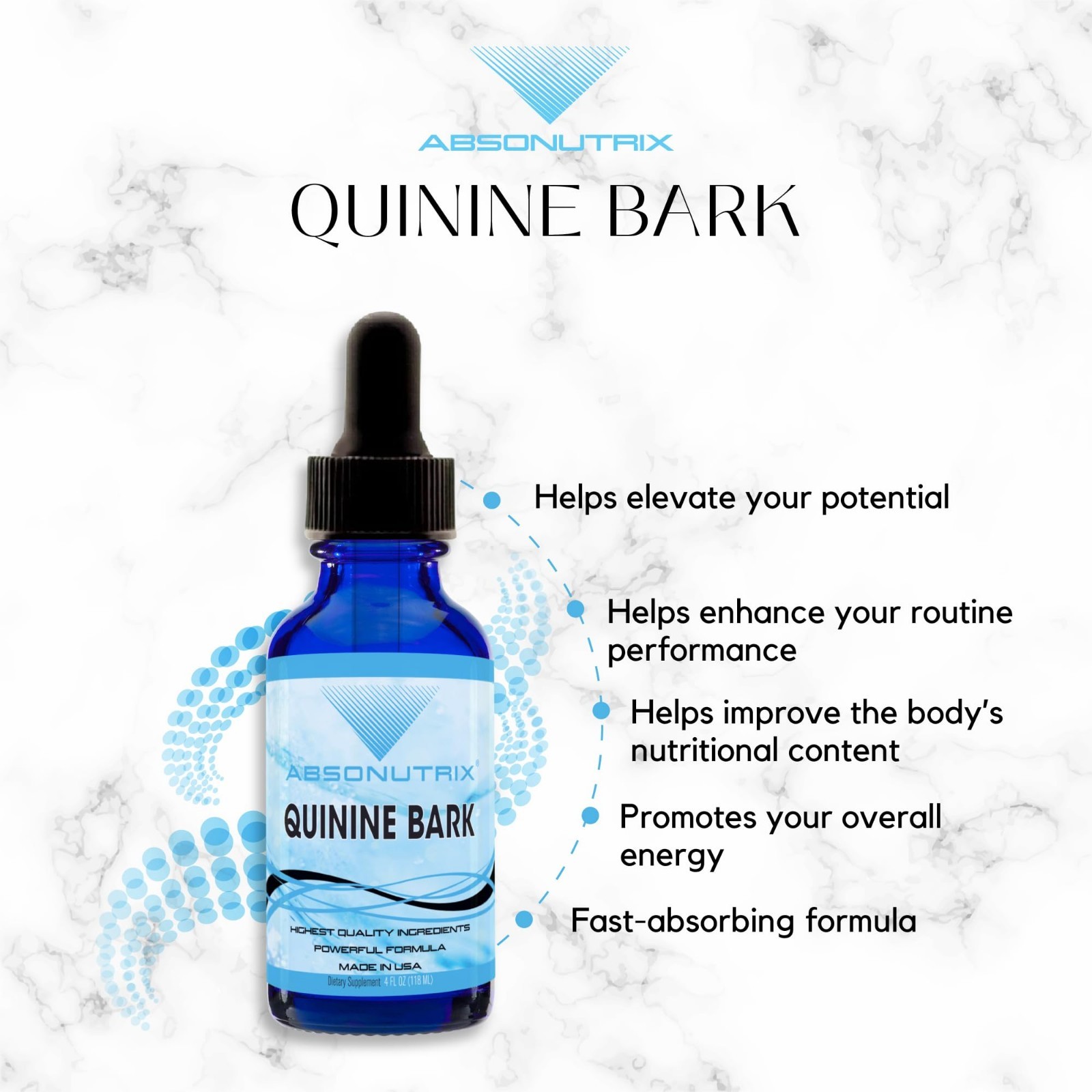 Quinine Bark Liquid 350mg – 4oz, 300 Servings, Quick Absorption, Non-GMO, GMP-Ce