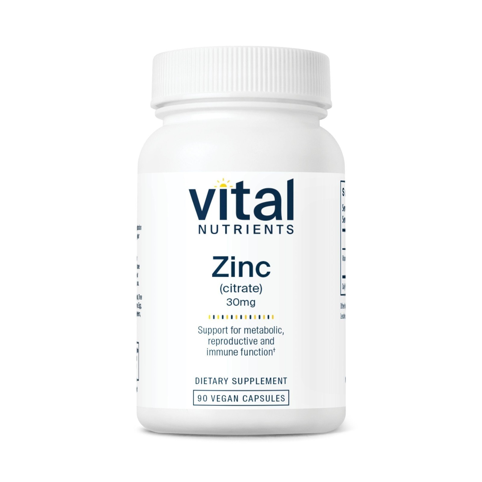 Zinc Citrate 30mg – Immune Support Supplement, Vegan, Gluten & Dairy Free, 90 Ca