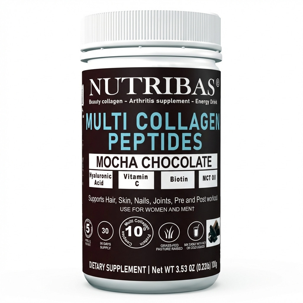 Collagen Powder with Biotin, Hyaluronic Acid, Vitamin C, MCT Oil, Chocolate