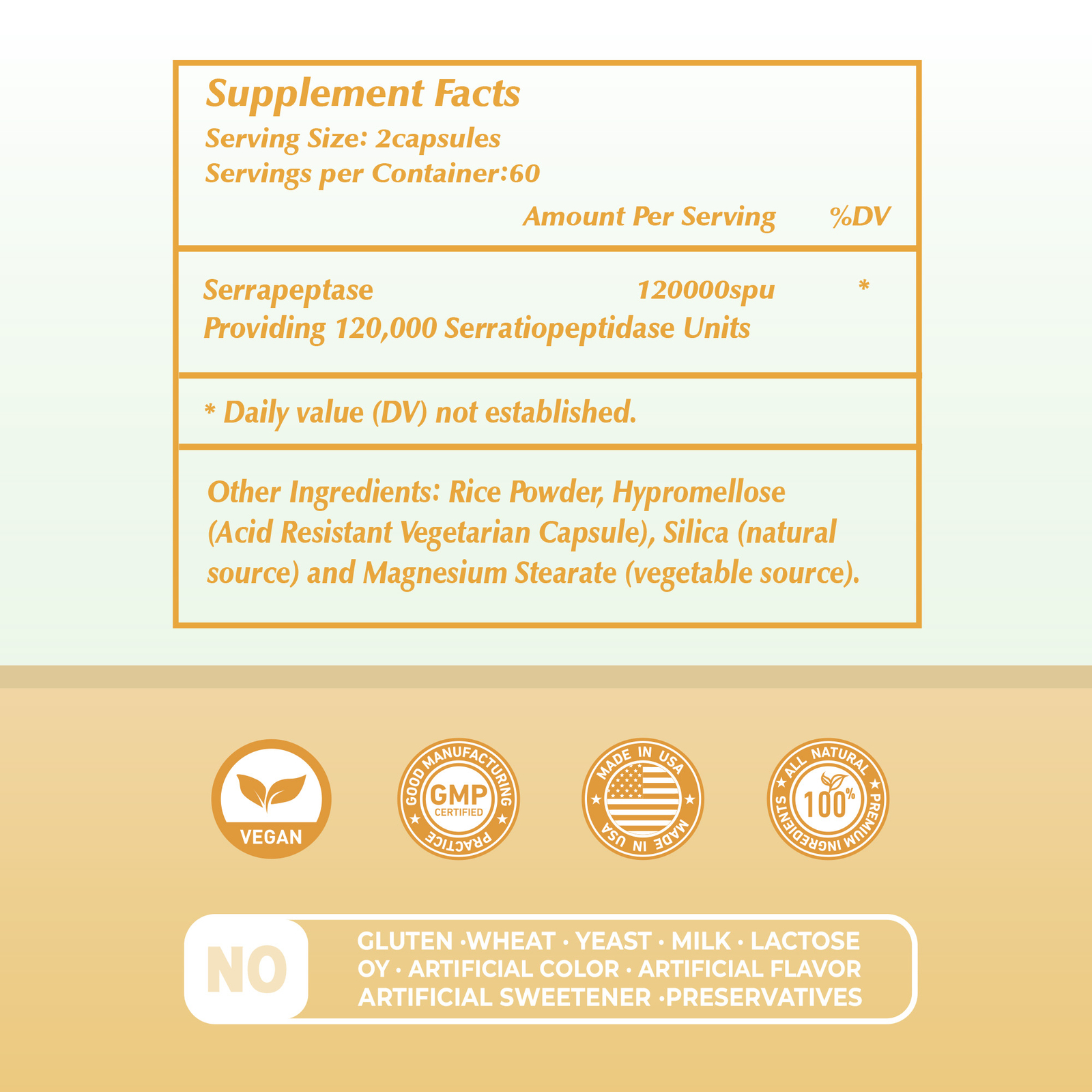 Serrapeptase – Dietary Supplement, Supports Sinus Health, Enhanced Absorption
