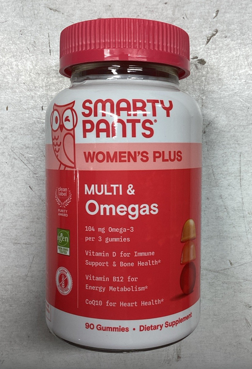3x Smarty Pants Women’s Plus Multi & Omegas Gummies 90/Bottle Exp 16 Apr 2027