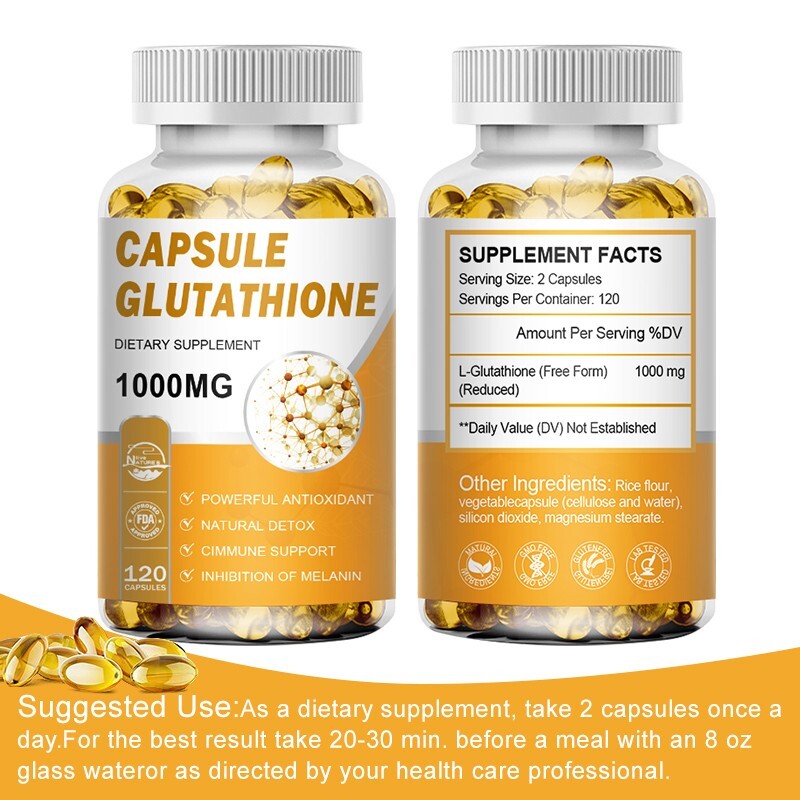 L-Glutathione 1000mg Capsules – Antioxidant, Liver, Immune & Cell Health Support