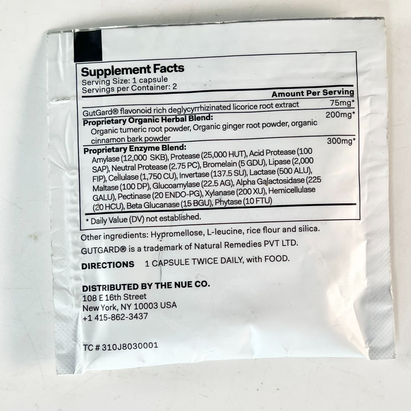 The Nue Co DeBloat+ Bloating Relief Supplement Gas 2 Capsules Sample Sealed New