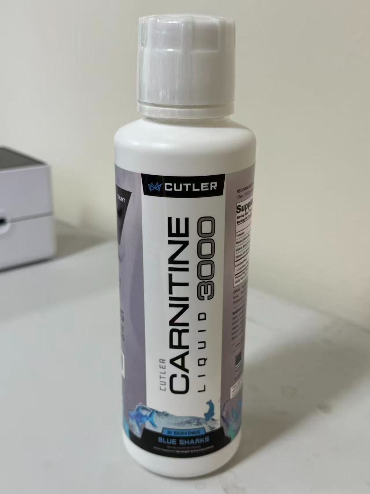 Cutler Nutrition Liquid Carnitine 3000mg Blue Sharks Flavor Sealed Increase Ener
